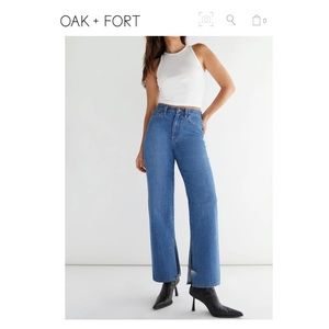NEW OAK + FORT Jeans High-rise Relax Fit Blue Jean’s NEW WITH TAGS Size 27